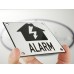 Emaljskylt ALARM flash vit - svart 10 x 10 cm modell 35-5
