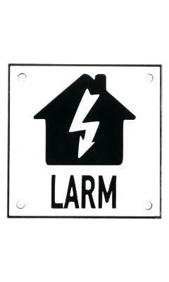 Emaljskylt LARM blixt vit - svart 10 x 10 cm modell 35-5 Emaljskylt LARM blixt vit - svart 10 x 10 cm modell 35-5