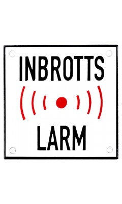 Emaljskylt INBROTTS LARM vit - svart 10 x 10 cm modell 35-5 Emaljskylt INBROTTS LARM vit - svart 10 x 10 cm modell 35-5