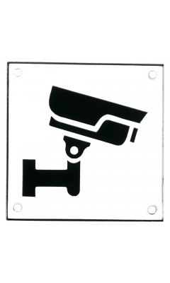 Emaljskylt CCTV vit - svart 10 x 10 cm modell 35-5 Emaljskylt CCTV vit - svart 10 x 10 cm modell 35-5