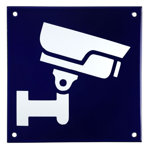 Emaljskylt CCTV Large blå - vit 15 x 15 cm modell 34-5