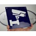 Emaljskylt CCTV Large blå - vit 15 x 15 cm modell 34-5