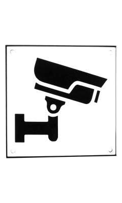 Emaljskylt CCTV Large vit - svart 15 x 15 cm modell 35-5 Emaljskylt CCTV Large vit - svart 15 x 15 cm modell 35-5