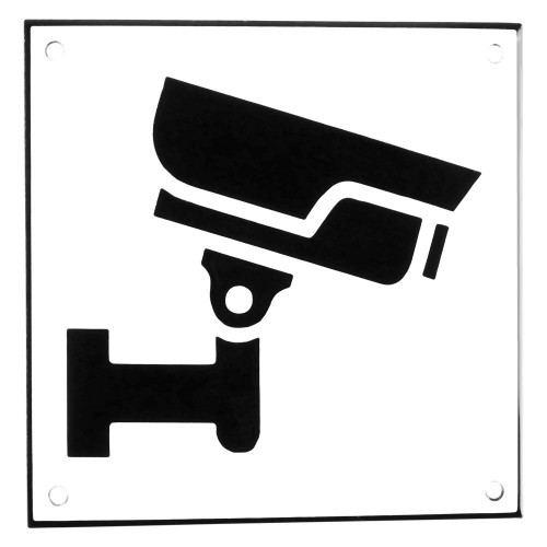 Emaljskylt CCTV Large vit - svart 15 x 15 cm modell 35-5