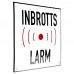 Emaljskylt INBROTTS LARM vit - svart 15 x 15 cm modell 35-5