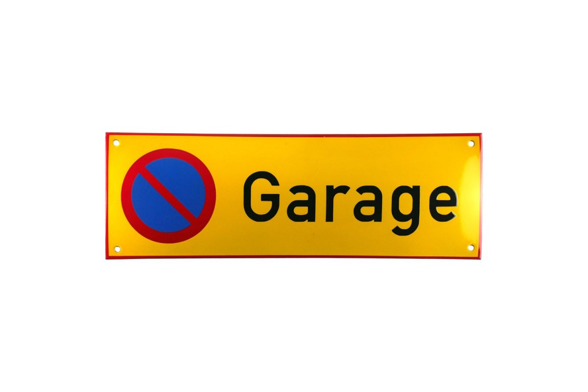 Emaljskylt Garage gul - svart 36 x 12 cm modell 31-5 Emaljskylt Garage gul - svart 36 x 12 cm modell 31-5