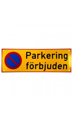 Emaljskylt Parkering förbjuden gul - svart 36 x 12 cm modell 31-5 Emaljskylt Parkering förbjuden gul - svart 36 x 12 cm modell 31-5