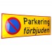 Emaljskylt Parkering förbjuden gul - svart 36 x 12 cm modell 31-5