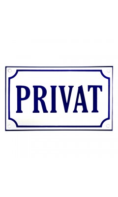 Emaljskylt PRIVAT vit - blå 20 x 12 cm modell 36-5 Emaljskylt PRIVAT vit - blå 20 x 12 cm modell 36-5