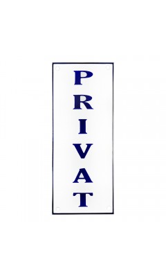 Emaljskylt PRIVAT vit - blå 8 x 20 cm modell 37-5 Emaljskylt PRIVAT vit - blå 8 x 20 cm modell 37-5