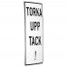 Emaljskylt TORKA UPP TACK! vit - svart 6 x 15 cm modell 20-5