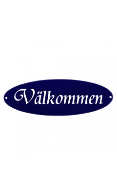 Emaljskylt Välkommen blå - vit 21 x 7 cm modell 32-5 Emaljskylt Välkommen blå - vit 21 x 7 cm modell 32-5