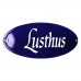 Emaljskylt Lusthus blå - vit 21 x 7 cm modell 32-5