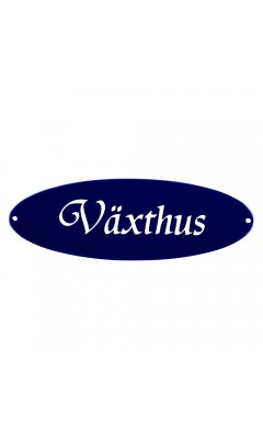 Emaljskylt Växthus blå - vit 21 x 7 cm modell 32-5 Emaljskylt Växthus blå - vit 21 x 7 cm modell 32-5
