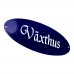 Emaljskylt Växthus blå - vit 21 x 7 cm modell 32-5