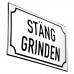 Emaljskylt STÄNG GRINDEN vit - svart 20 x 12 cm modell 39-5 Emaljskylt STÄNG GRINDEN vit - svart 20 x 12 cm modell 39-5
