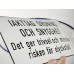 Emaljskylt IAKTAG ORDNING OCH SNYGGHET vit - svart 36 x 20 cm modell 20-5