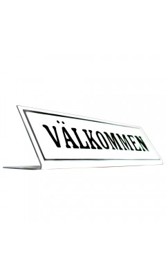 Emaljskylt VÄLKOMMEN vit - svart 20 x 6 cm modell 46-5 Emaljskylt VÄLKOMMEN vit - svart 20 x 6 cm modell 46-5