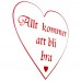 Emaljskylt Allt kommer att bli bra vit - röd 25 x 25 cm modell 42-5